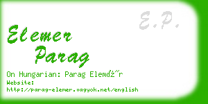 elemer parag business card